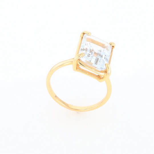 Emerald Cut Blue Topaz Ring