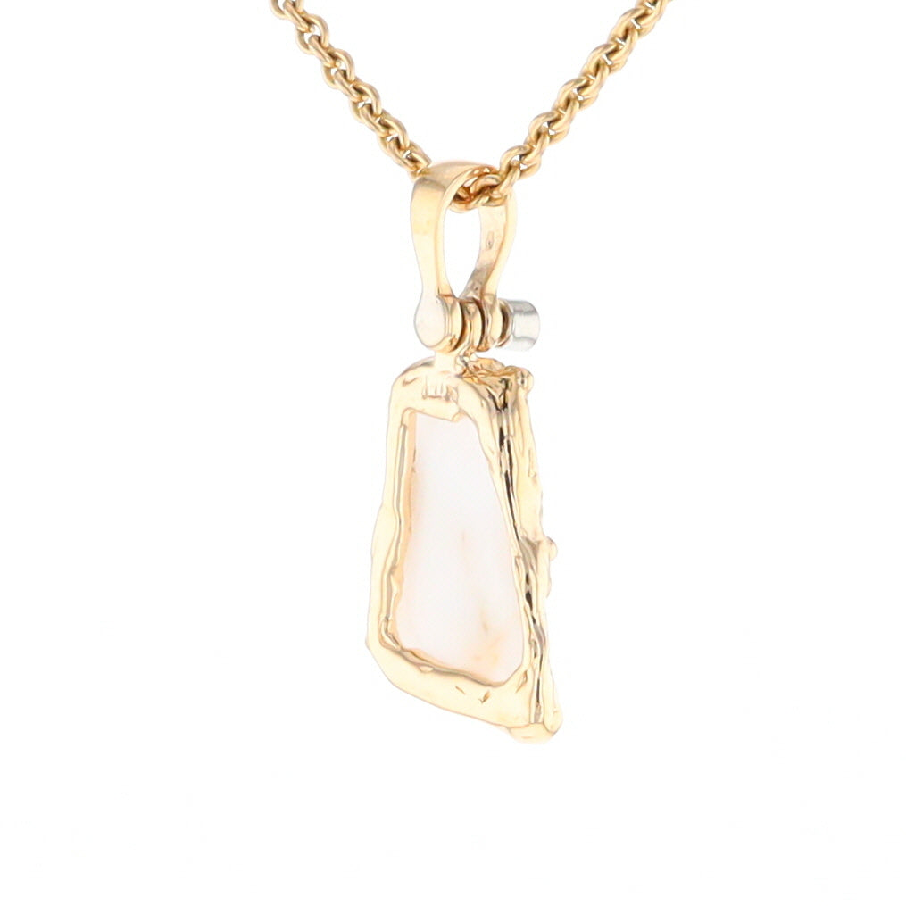 Gold Quartz Freeform Pendant