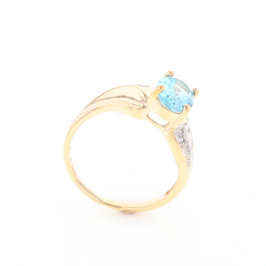 Blue Topaz Ring with Diamond Accents