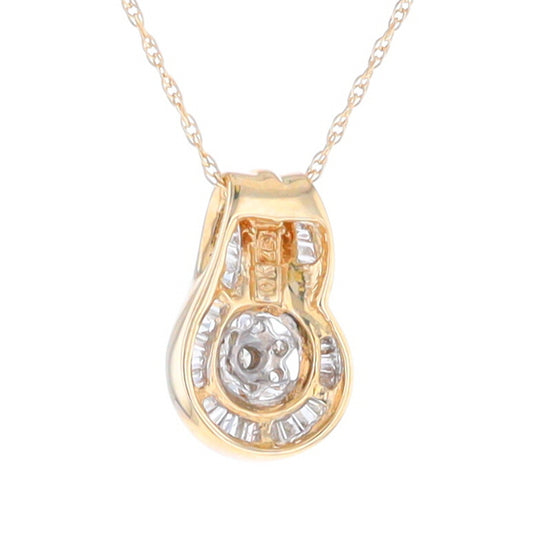 Gold Slide and Flower Diamond Pendant