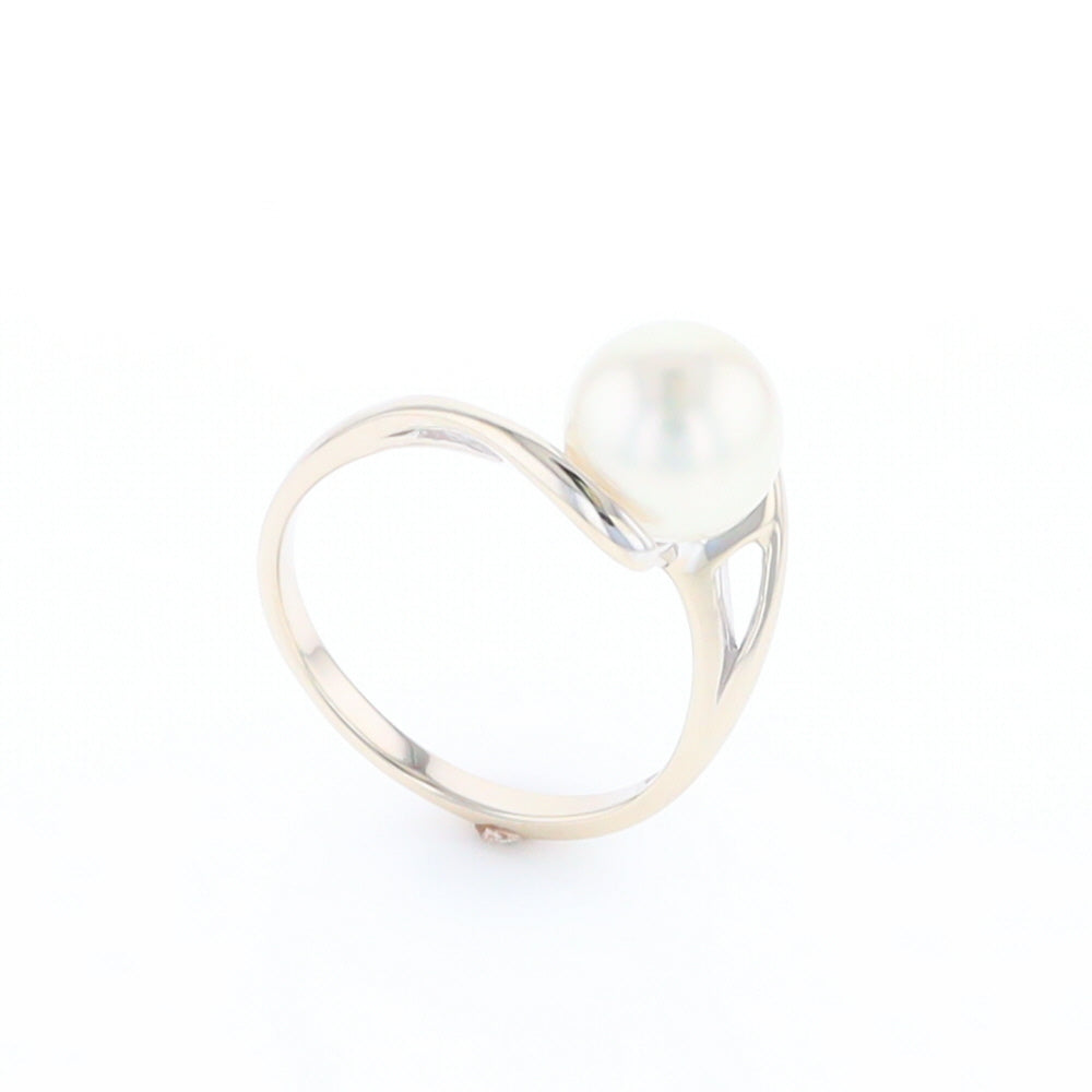 Pearl Solitaire Bypass Ring