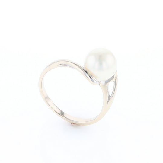 Pearl Solitaire Bypass Ring