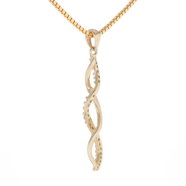 Ribbon Twist Diamond Pendant
