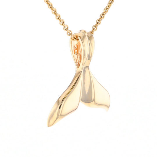 Whale Tail Natural Gold Quartz and Nuggets Inlaid Pendant