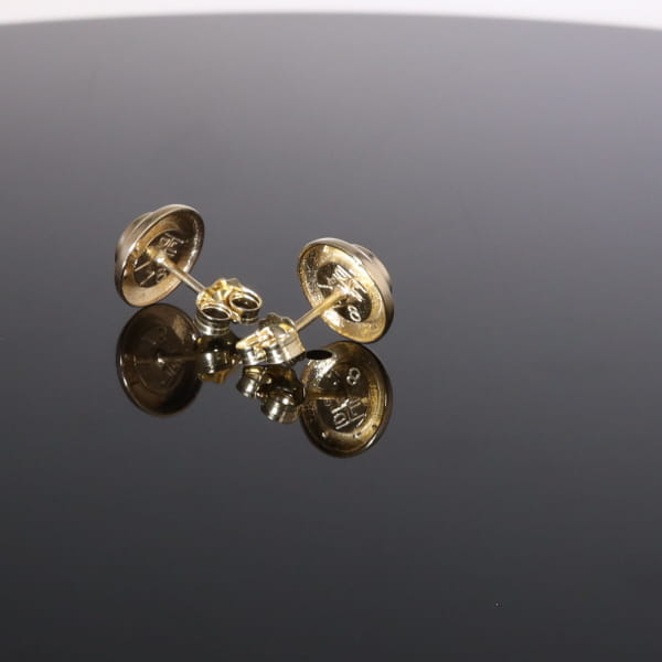 Opal Earrings Round Inlaid Design Studs