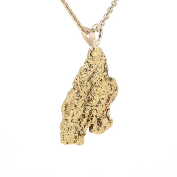Gold Natural Nugget Flat Pendant