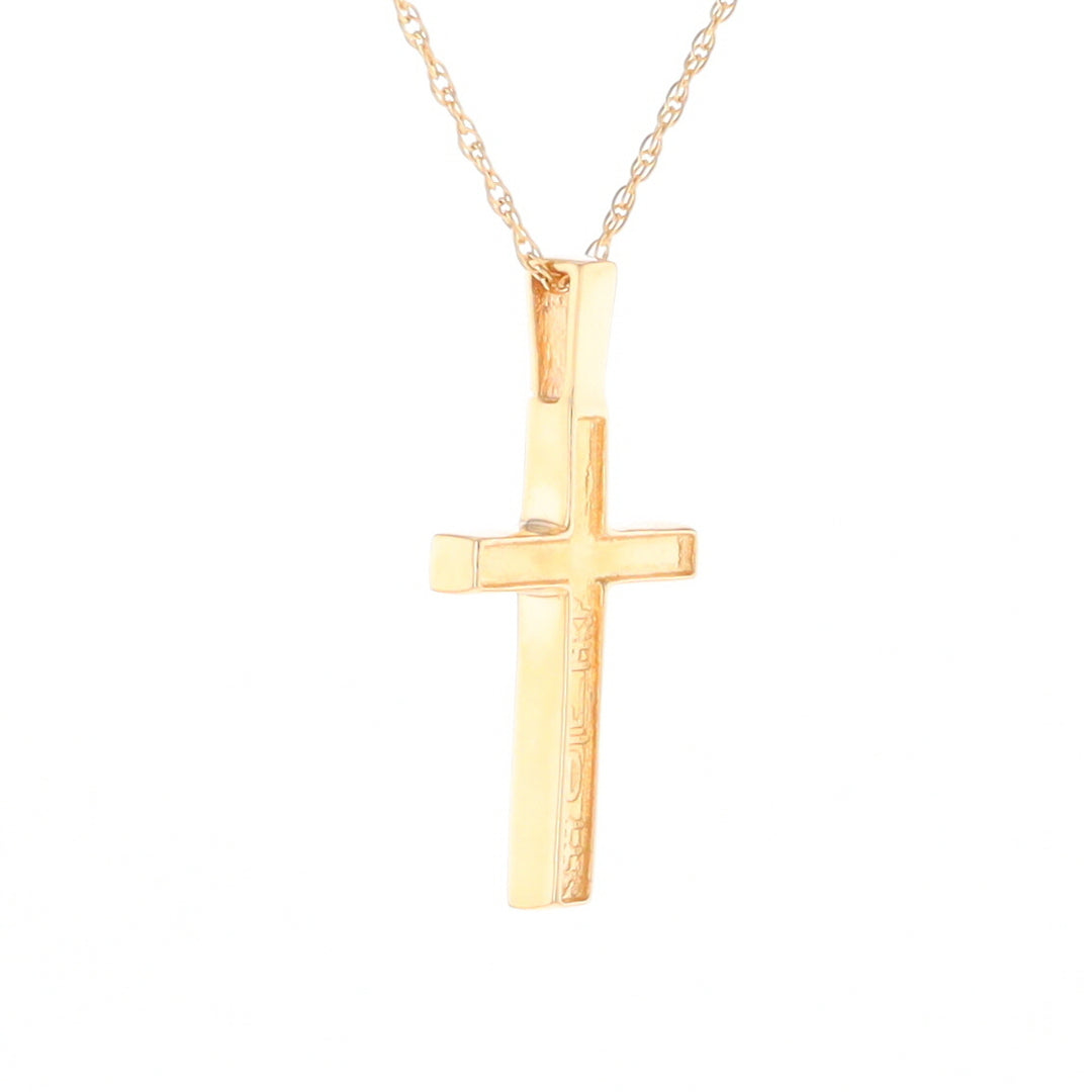 Three Section Gold Quartz Cross - G2