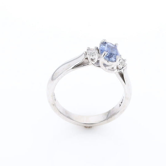 Ceylon Sapphire Three-Stone Trellis Ring