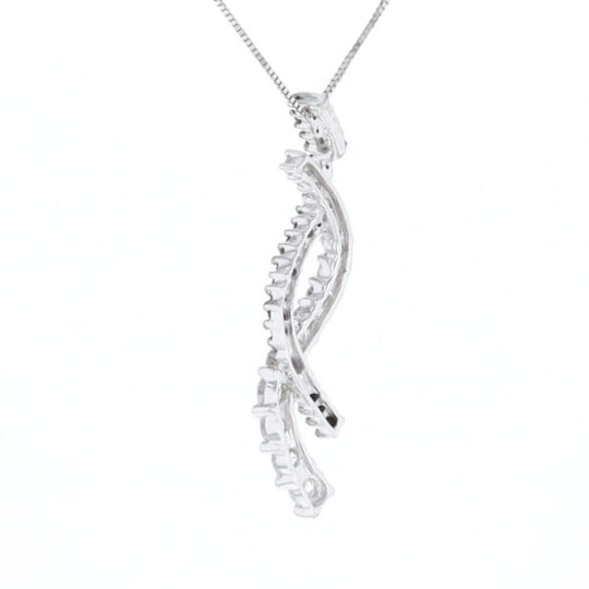 Ribbon Necklace With Black and White Diamonds