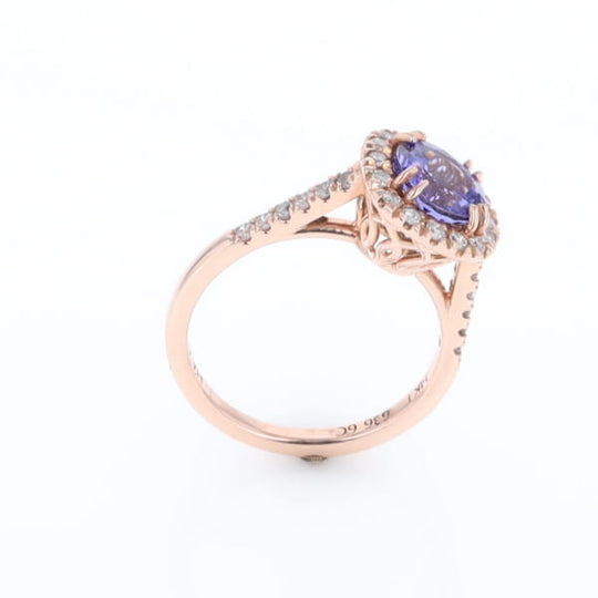 Rose Gold Tanzanite Halo Ring