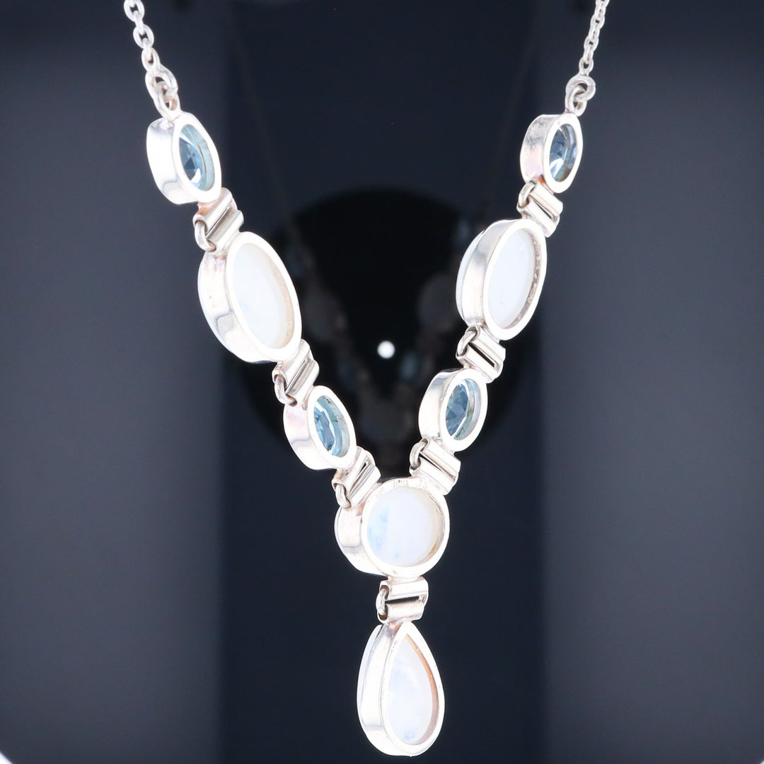 Moonstone & Blue Topaz Necklace