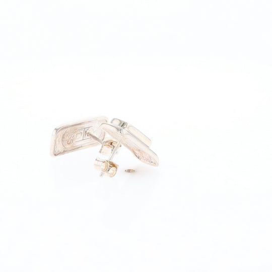 Gold Quartz Inlaid Rectangle Stud Earrings - G3