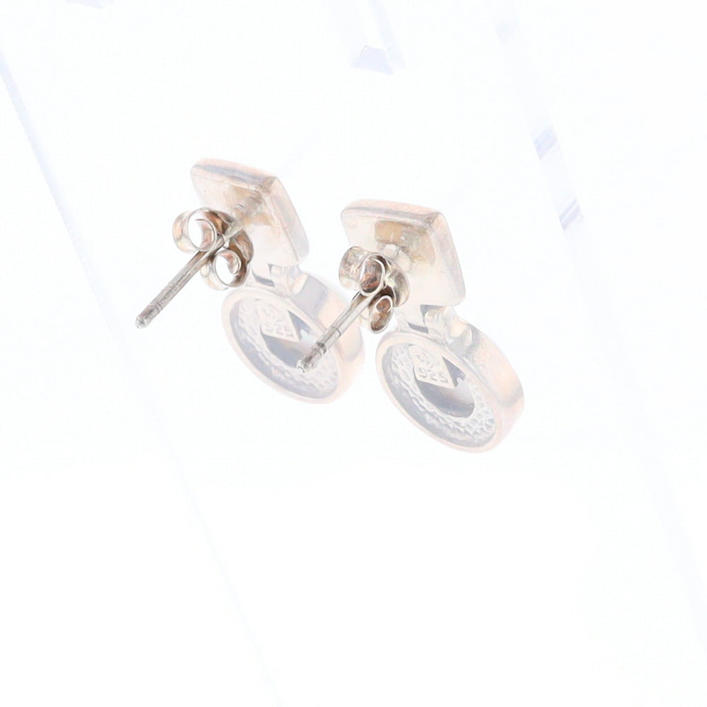 Square Swirl Mother of Pearl Stud Earrings