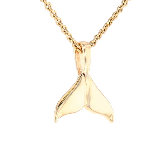 Whale Tail Necklaces Natural Gold Quartz and Nuggets Inlaid Pendant