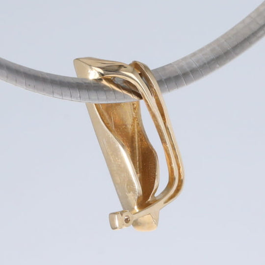 Opal Pendant Triangle Inlaid Design with .06ct Round Diamond