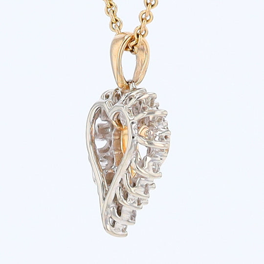 Yellow Gold Diamond Heart Pendant