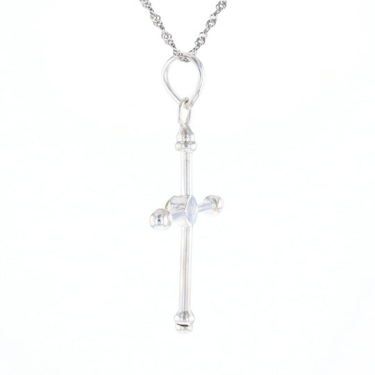 Silver Peridot Cross