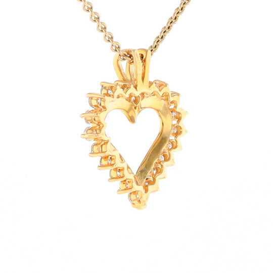 Open Heart Diamond Halo Pendant