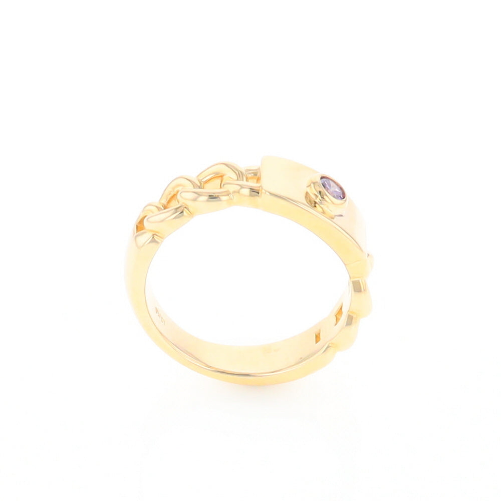 Amethyst Chain Design Ring