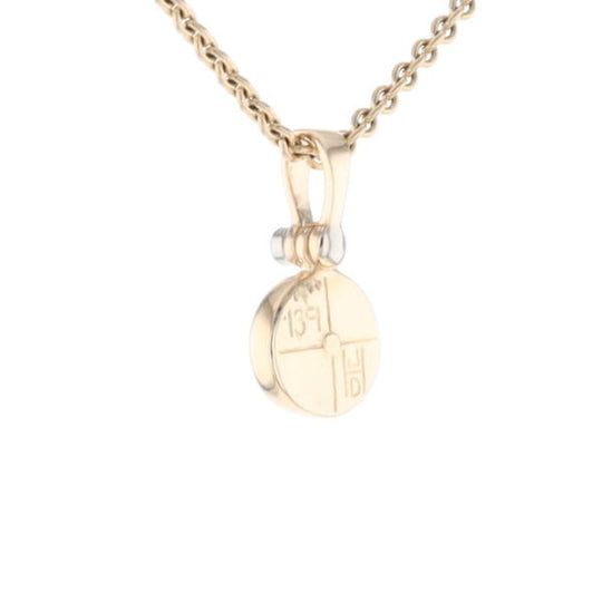 Round Gold Quartz Inlaid Pendant