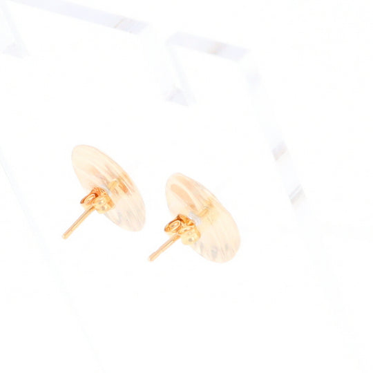 Gold Scorred Disc Stud Earrings