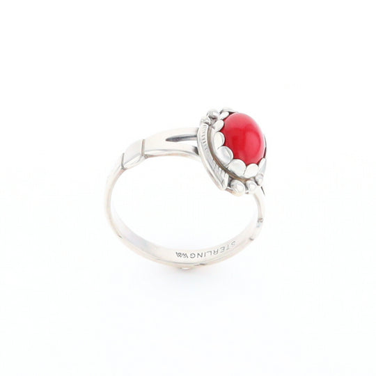 Native American Oval Coral Ring