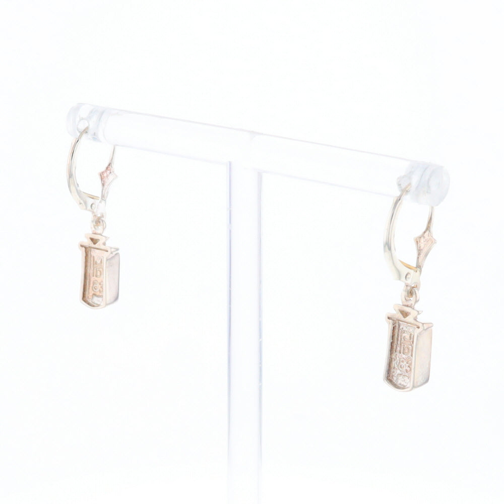 Sterling Silver Gold Quartz Inlaid Earrings - G3