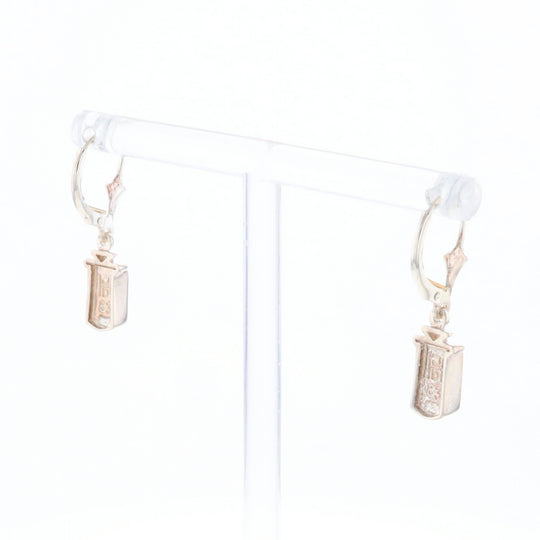 Sterling Silver Gold Quartz Inlaid Earrings - G3