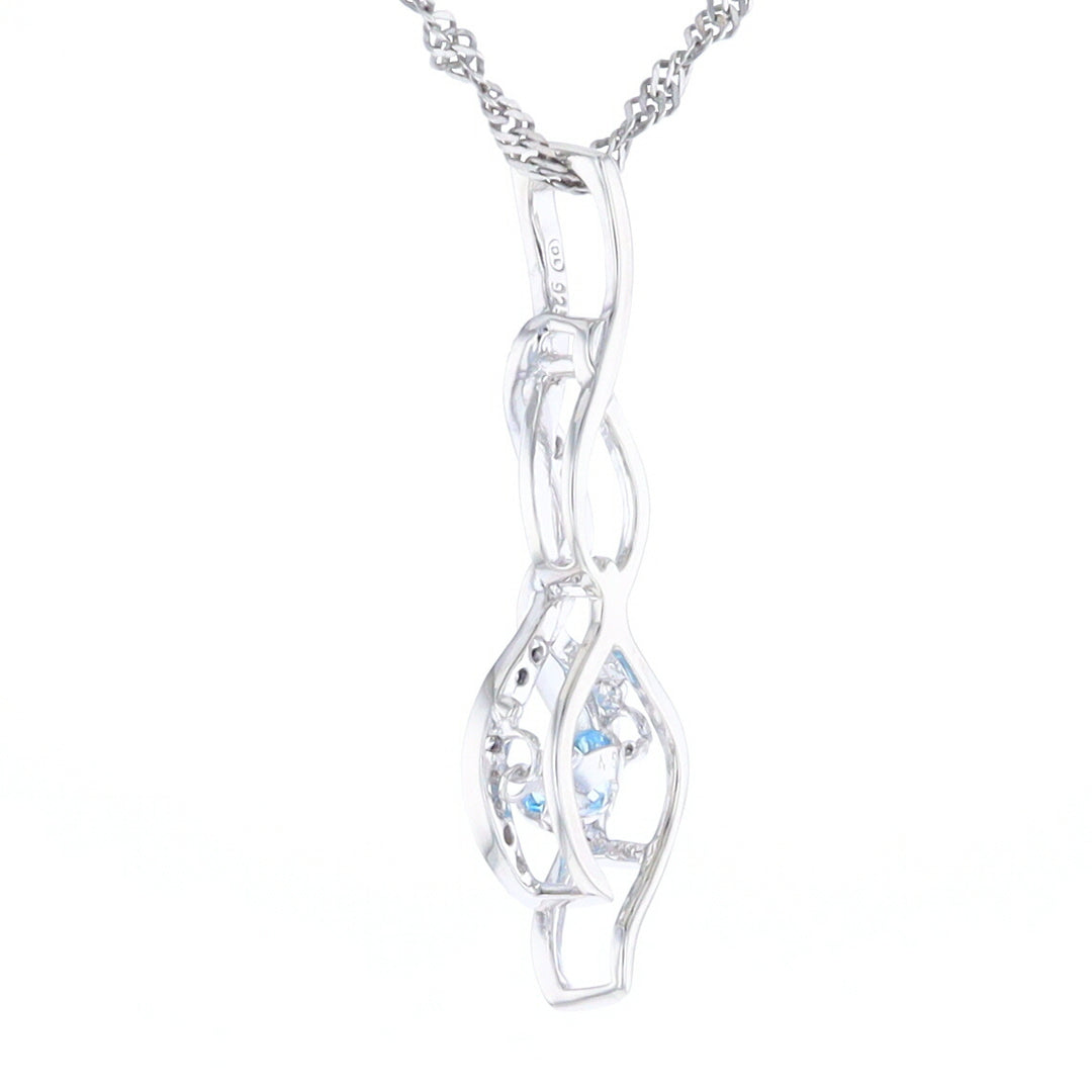 Floating Topaz Twisted Pendant