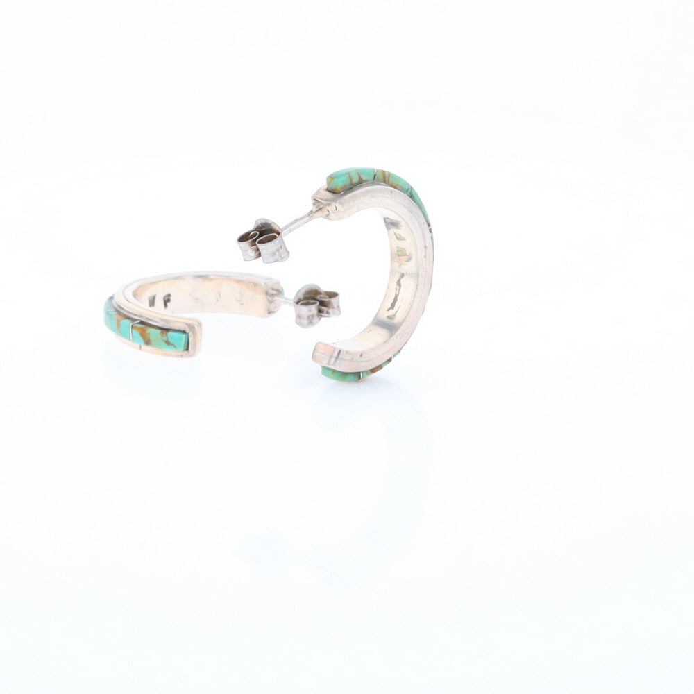 Turquoise Semi-Hoop Earrings