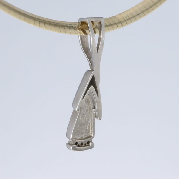 Opal Pendant Triangle Inlaid Design with .06ctw Round Diamonds