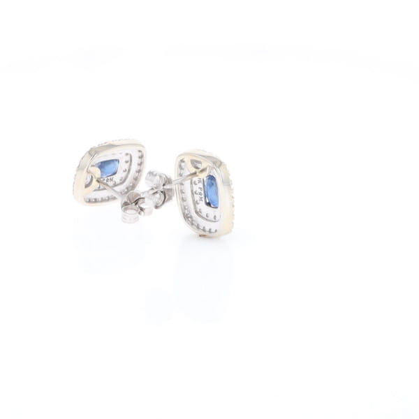 Double Halo Sapphire Earrings
