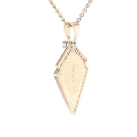 Sugilite Kite Shape Inlaid Pendant with 0.19ctw Diamonds