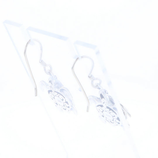 Silver Turtle Dangle Earrings