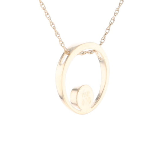 Gold Quartz Pendant Open Circle Design Round Inlay Pendant