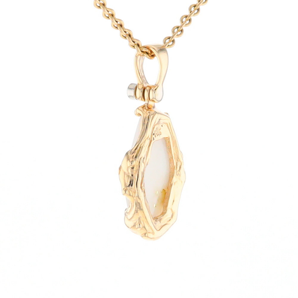 Gold Quartz Freeform Pendant