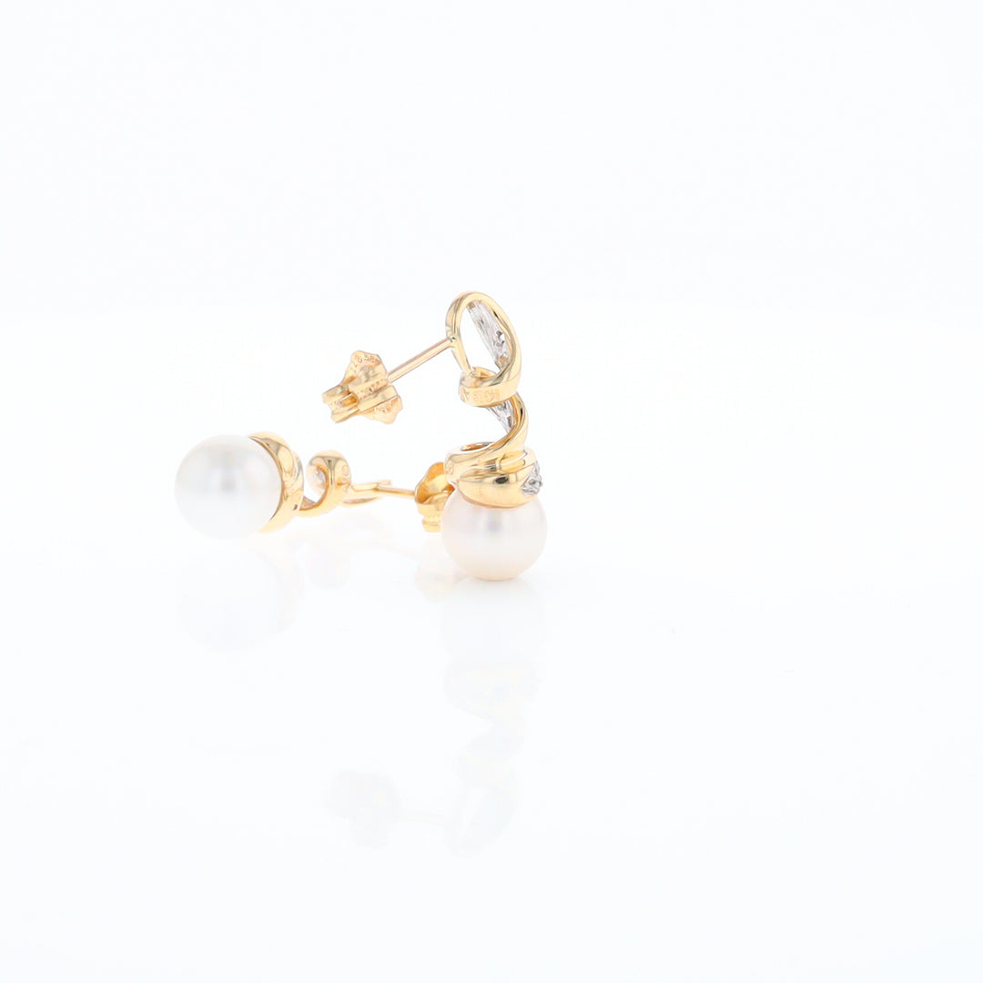 Pearl Spiral Stud Earrings