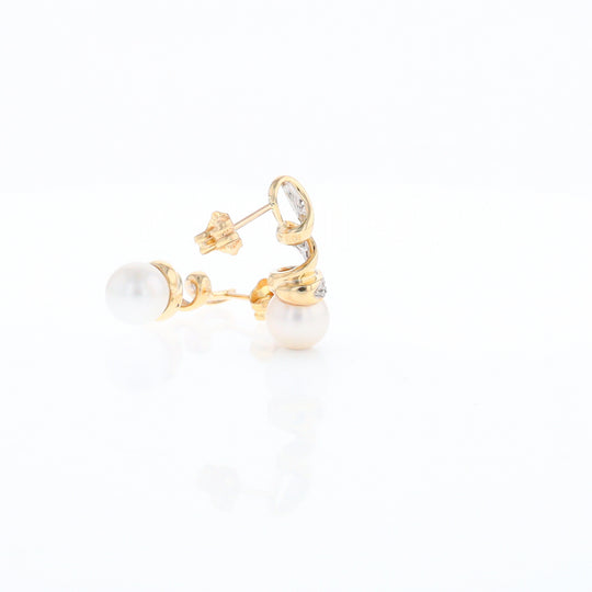 Pearl Spiral Stud Earrings