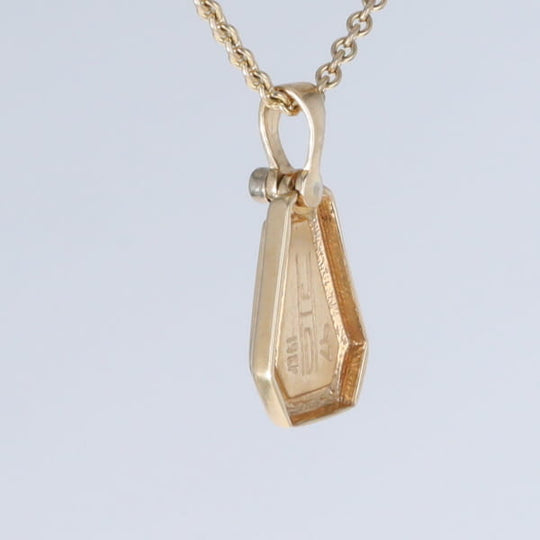 Opal Triangle Inlay with .02ctw Diamond Pendant