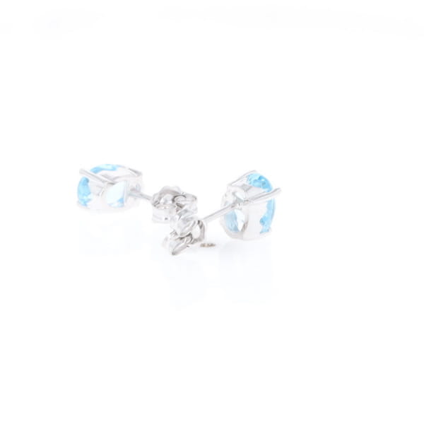 Oval Blue Topaz Stud Earrings