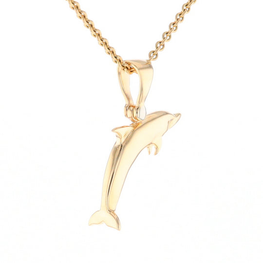 Gold Quartz Dolphin Pendant - G2