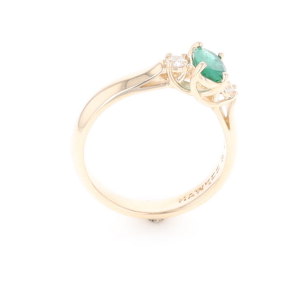 Emerald Three-Stone Trellis Ring
