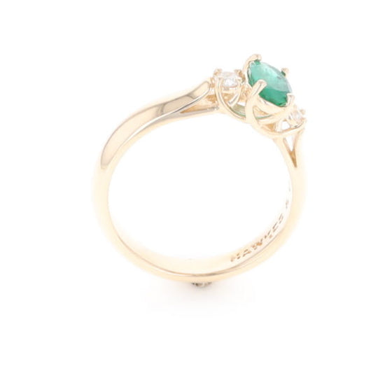 Emerald Three-Stone Trellis Ring