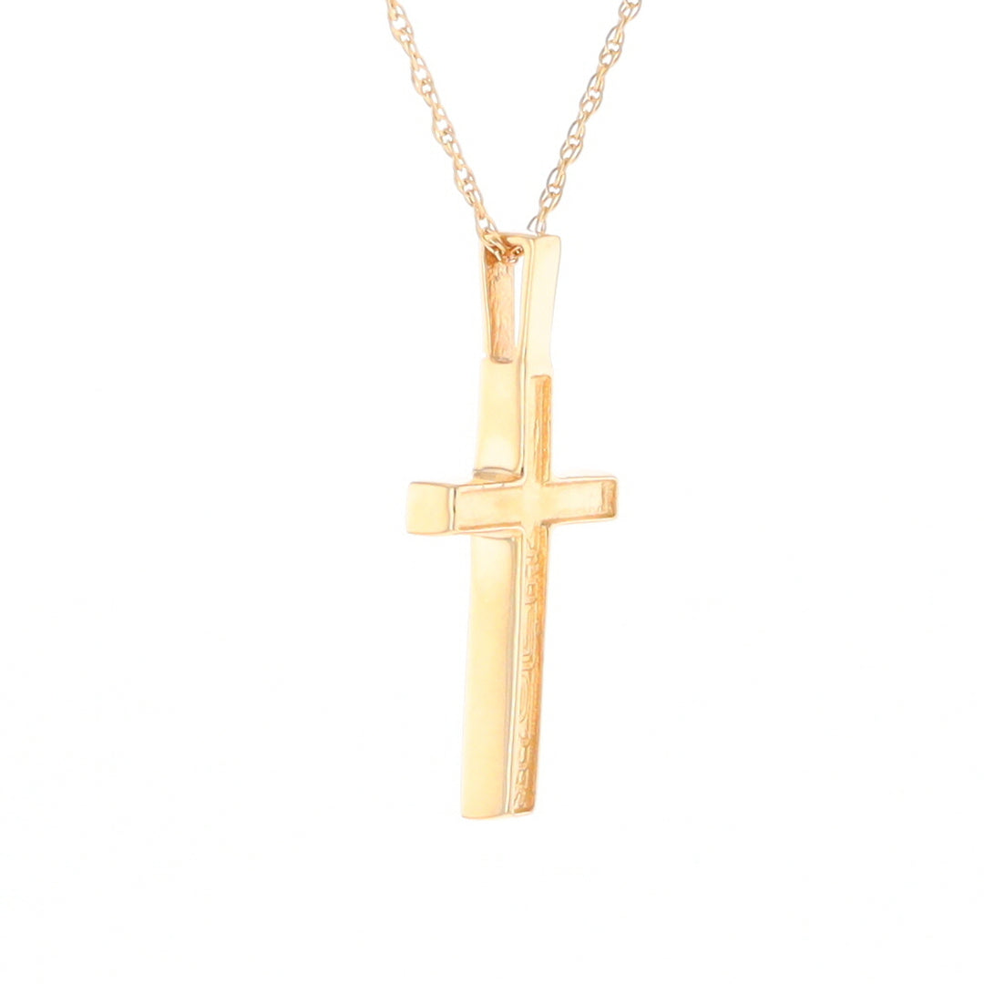 Three Section Gold Quartz Cross - G2