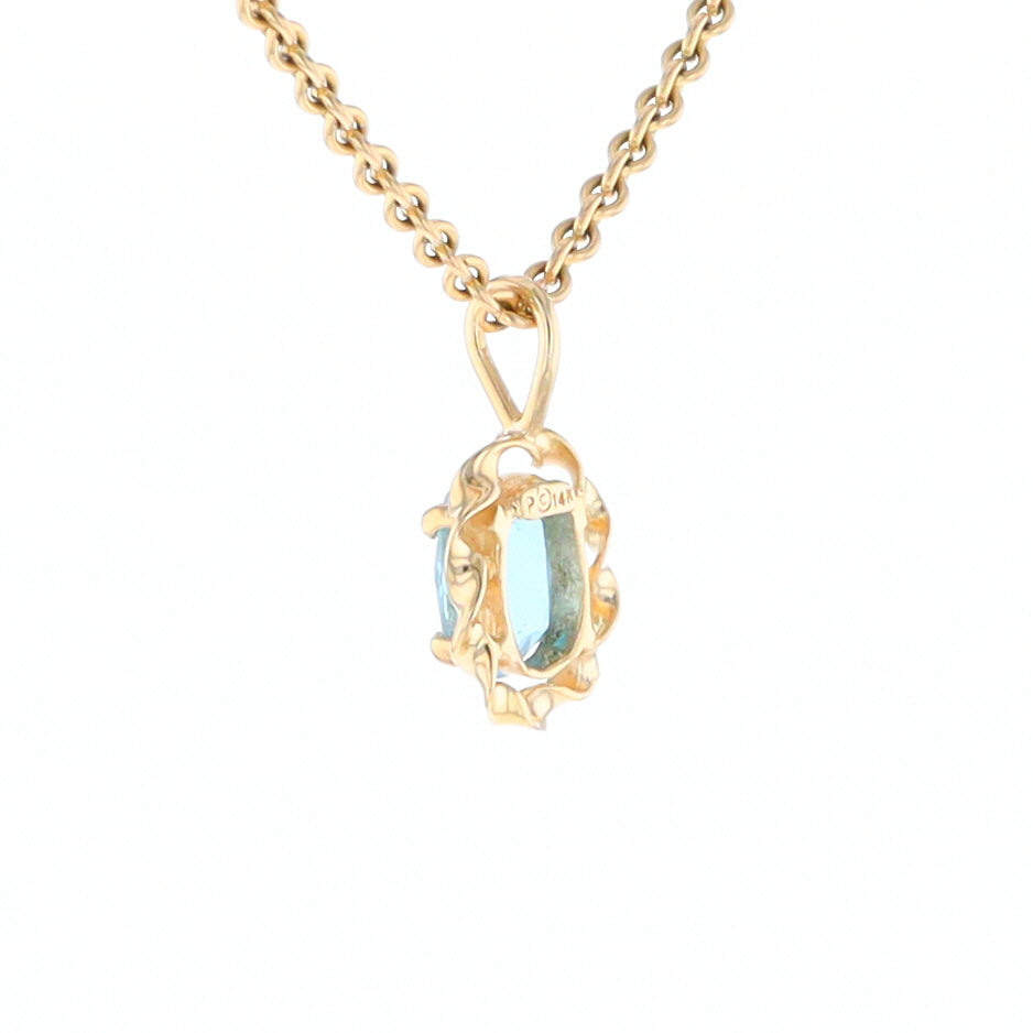 Blue Topaz Twisted Frame Pendant