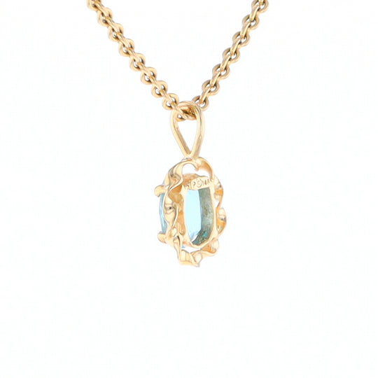 Blue Topaz Twisted Frame Pendant