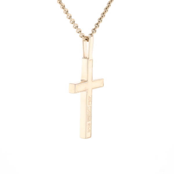 Gold Quartz Pendant 4 Section Inlaid Cross Pendant
