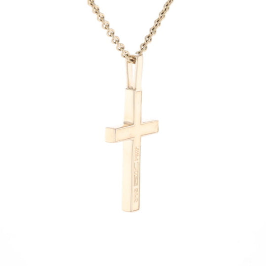 Gold Quartz Pendant 4 Section Inlaid Cross Pendant