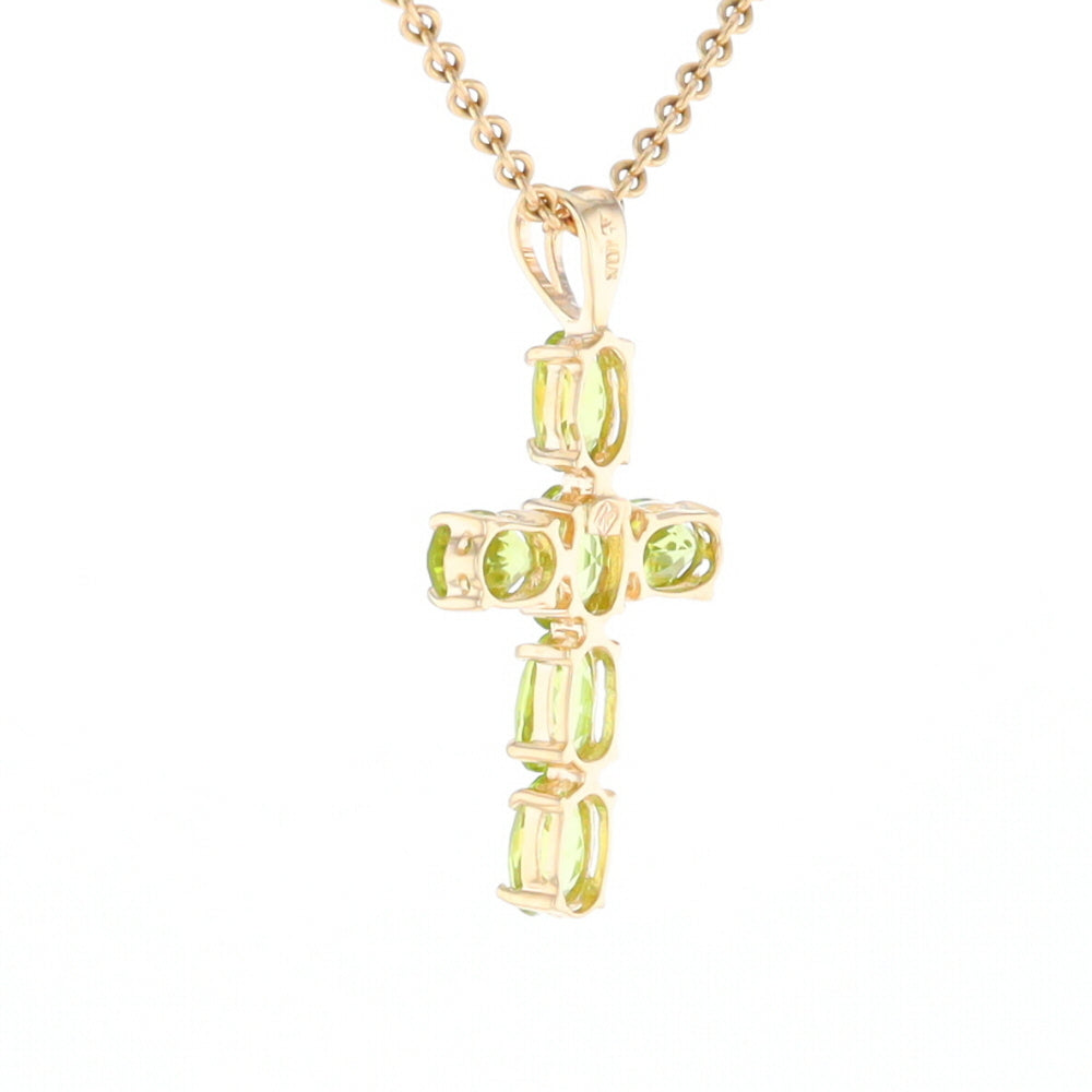 Oval Peridot Cross Pendant