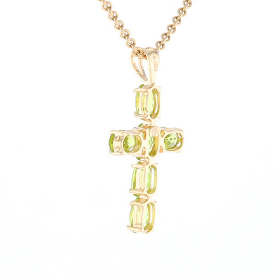 Oval Peridot Cross Pendant